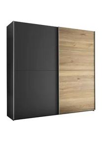 Carryhome Schwebetürenschrank , Graphitfarben, Eichefarben , Holzwerkstoff , 8 Fächer , 215x210x60 cm , Schlafzimmer, Komplette Schlafzimmer und Serien, Schlafzimmerserien