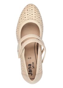 Jana Dames pumps in zand ,maat 40, Witt, 100% Imitatieleer