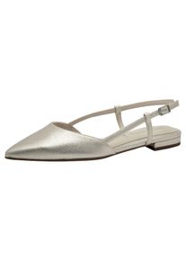 Tamaris Dames Ballerina met riempjes zilver 36