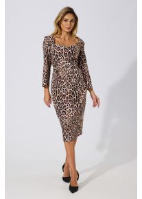 Rochie eleganta din crepe cu imprimeu Benitta Animal Print