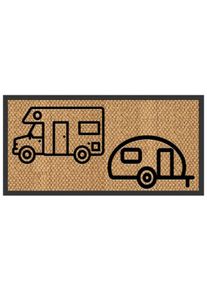 Arisol Spider Fußmatte, 25x50cm, Motiv "I love Camping" Camper