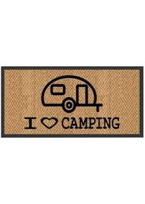 Arisol Spider Fußmatte, 25x50cm, Motiv "I love Camping" Caravan