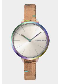 Women's Watch - Multi-colored - Surgical steel case, Sapphire-hardened mineral glass, Light brown Cork Strap - 30mm , Miyota Quartz Movement -
