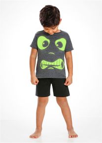 Pyjamas med shorts för barn (2 delar) GLOW IN THE DARK - grå - storlek 128/134 - bonprix