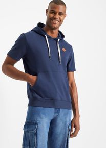 Kortärmad sweatshirt med huva - blå - storlek 56/58 (XL) - bonprix