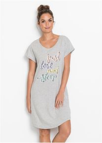 Kort nattlinne - grå - storlek 52/54 (XXL) - bonprix