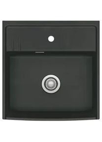 Systemceram Spüle , Schwarz , Keramik , 59.5x20.0x61.8 cm , Küchen, Küchenausstattung, Küchenspülen
