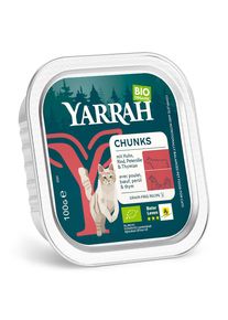 6x100g Chunks Kip met Rund Yarrah Biologisch Kattenvoer Nat