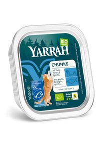 6x100g Chunks Vis met Bio Spirulina Yarrah Biologisch Kattenvoer Nat