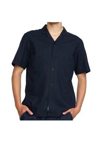 Revolution Short-Sleeved Cuban Linen Shirt Overhemd Heren (S |blauw)