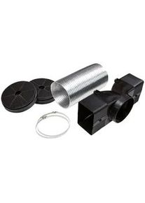 Oranier Umluftset , Schwarz, Edelstahlfarben , Kunststoff , Küchen, Küchenelektrogeräte, Dunstabzugshauben