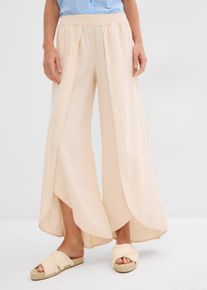 Pantalon raccourci et fendu en bas - beige - taille 46 - Viscose - bonprix