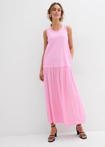 Robe longue bi-matière - rose - taille 50 - Viscose - bonprix