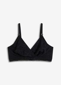 Soutien-gorge d’allaitement coton et dentelle sans armatures - noir - taille 38/40 (S) - bonprix