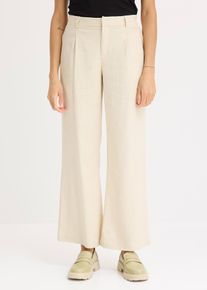 Pantalon palazzo en lin m&eacute;lang&eacute; - beige - taille 48 - bonprix