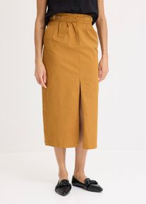 Jupe longue fendue - marron - taille 42 avec coton - bonprix