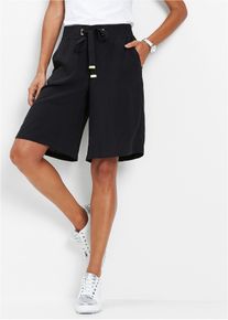 Bermuda en viscose avec ceinture à nouer - noir - taille 42 - bonprix
