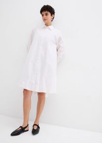 Robe-chemise 100% coton à base boule - blanc - taille 40 avec coton - bonprix