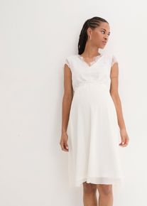 Robe de mariée de grossesse avec ceinture en crêpe et dentelle - blanc - taille 50/52 (XL) - bonprix