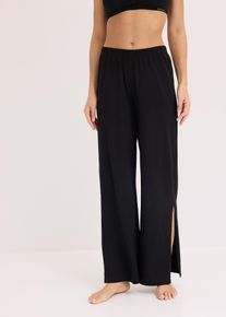 Pantalon de pyjama fendu sur le côté - noir - taille 46/48 (L) avec coton - bonprix