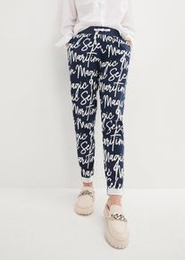 Pantalon imprimé à taille élastiquée - bleu - taille 46/48 (L) avec coton - bonprix