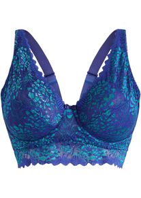 Soutien-gorge minimiseur avec armatures et dentelle - bleu - taille 110C - bonprix