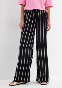 Pantalon large en crêpe léger - noir - taille 46 - bonprix