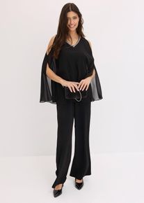 Combinaison avec haut drapé et strass - noir - taille 44 - bonprix