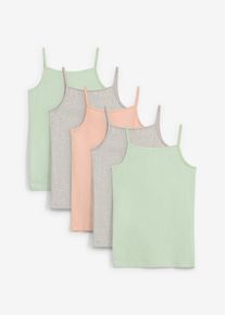 bonprix Camiseta interior con algodón orgánico (5 pares), gris, 140/146