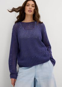 Sweter ażurowy, niebieski, 32/34, bonprix