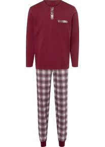 Heren Pyjama donkerrood geruit Maat 44/46