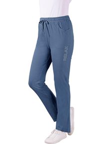 Damer Bekväm byxa med tryck jeansblå Größe 56