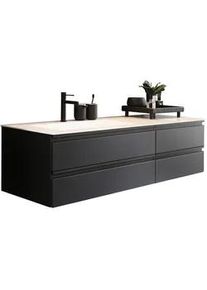 Schöner Wohnen Schöner Wohnen Waschtischkombi , Anthrazit , Metall , 4 Schubladen , 151.2x50x40.8 cm , Goldenes M, Made in Germany , individuell planbar, hängend, Typenauswahl , Badezimmer, Waschbecken & Armaturen, Waschtische