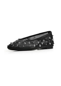 Bershka Baleriny dla kobiet czarny / srebrny Rozmiar 41