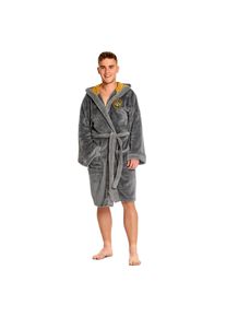Harry Potter - Accappatoio grigio con stemma Hufflepuff