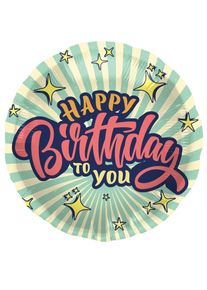 Folat Palloncino foil Buon Compleanno Stelle Retro 45cm (2er Multipack)