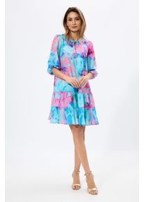 Rochie eleganta din voal cu imprimeu Mindy Bleu Multi