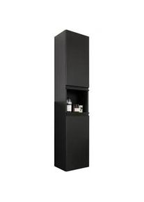 Schöner Wohnen Schöner Wohnen Hochschrank , Anthrazit , Metall , 4 Fächer , 30x163x30 cm , Goldenes M, Made in Germany , hängend, Typenauswahl , Badezimmer, Badmöbel, Midischränke