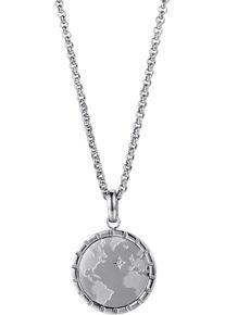 Firetti Kette mit Anhänger »Schmuck Geschenk Edelstahl Halsschmuck Halskette Planet Earth Welt«, mit Zirkonia (synth.)