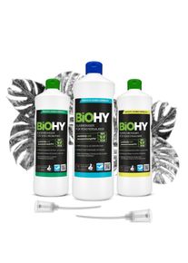 BiOHY high-tech set + accessories, floor cleaner for wiping robots, glass cleaner for window vacuum cleaners, carpet cleaner for vacuum cleaners, disp