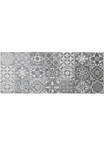 wash+dry by Kleen-Tex unisex Voetmat in grijs/wit ,maat 50x70 cm - rechthoekig, Witt, 100% Polyamide. Achterzijde: 100% Elastiek