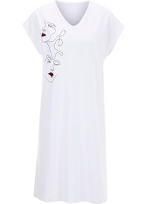 wäschepur Damen Sleepshirts in Oversize-Form weiß + rot Größe 36/38