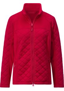 Damen Fleecejacke mit Rei&szlig;verschluss-Taschen rot Gr&ouml;&szlig;e 48