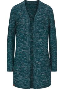 Dames Vest in lang model, gemêleerd petrol gemêleerd Maat 40