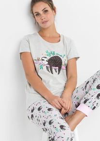 Pyjama (2-dlg.) - wit - maat 48/50 (XL) - viscose - bonprix