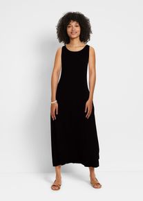 Lange jersey jurk met viscose - zwart - maat 56/58 (3XL) - viscose - bonprix