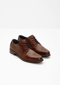 Bugatti leren veterschoenen - bruin - maat 42 - glad leer - bonprix