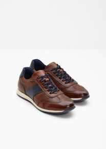 Bugatti leren sneakers - bruin - maat 43 - glad leer - bonprix