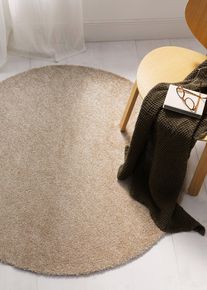 Rond wasbaar vloerkleed met zachte pool - bruin - maat 4 (140/200 cm) - bonprix