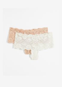 Hipster met kant (set van 2) - wit - maat 52/54 (XXL) - bonprix